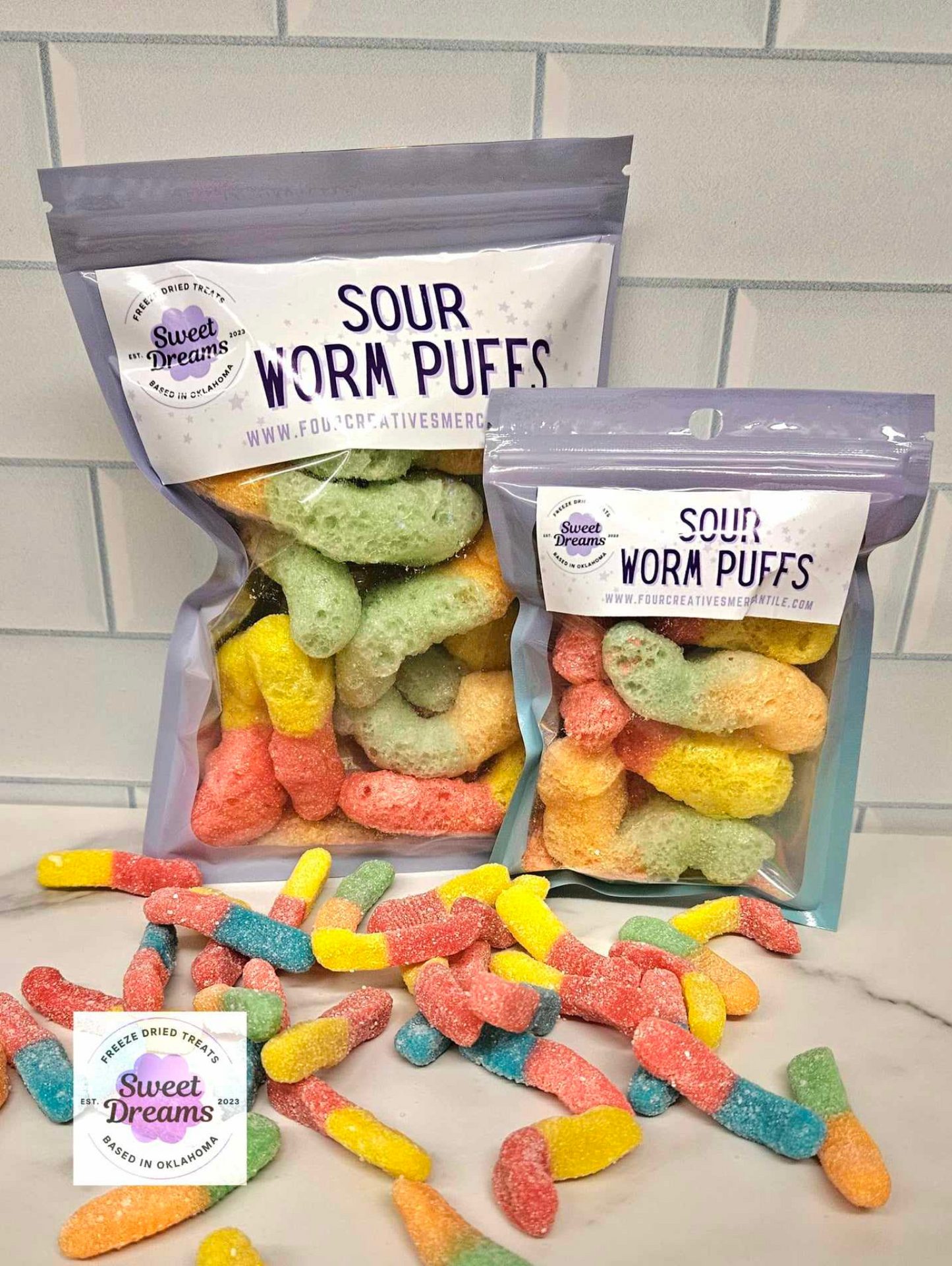 Sour Worm Puffs